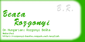 beata rozgonyi business card