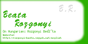 beata rozgonyi business card